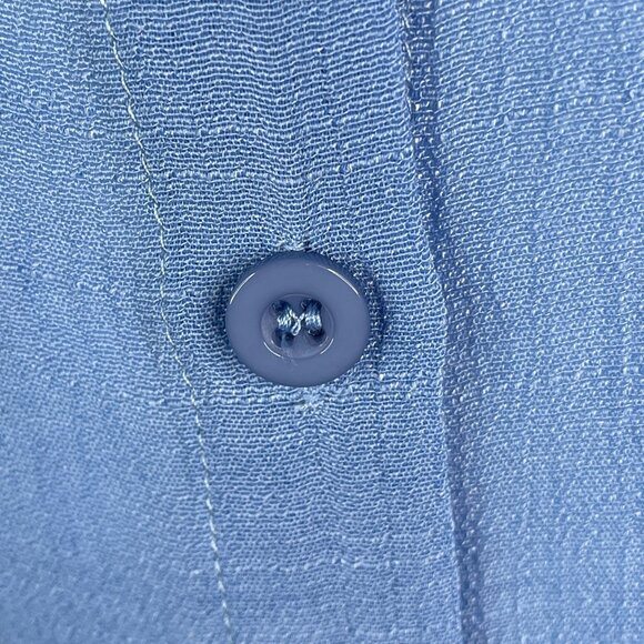 Breezy Lane Womens Button Up Tunic Top Size XL Blue Beachy Gauzy Cover Up Travel - Picture 4 of 11